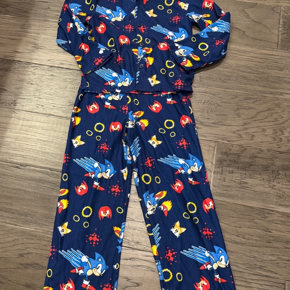 Blue Sonic the Hedgehog Pajama Set‎ Size 8